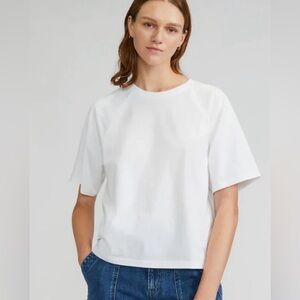 Everlane Organic cotton Raglan White Crewneck Boxy Tee - Women